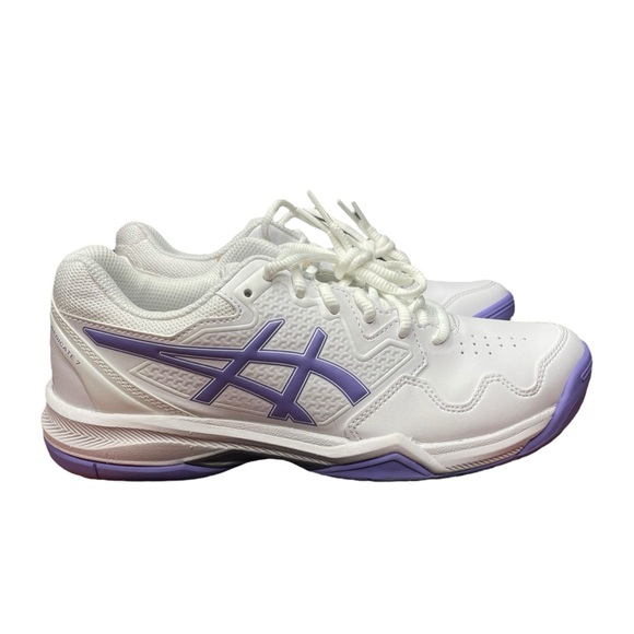Asics Shoes - Women’s ASICS Gel-Dedicate 7 sneakers. White/Amethyst. Size 8W.